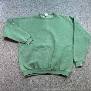 Pluma Sweatshirt Sz XL Mens Green Skater Grunge Heavyweight USA Crewneck